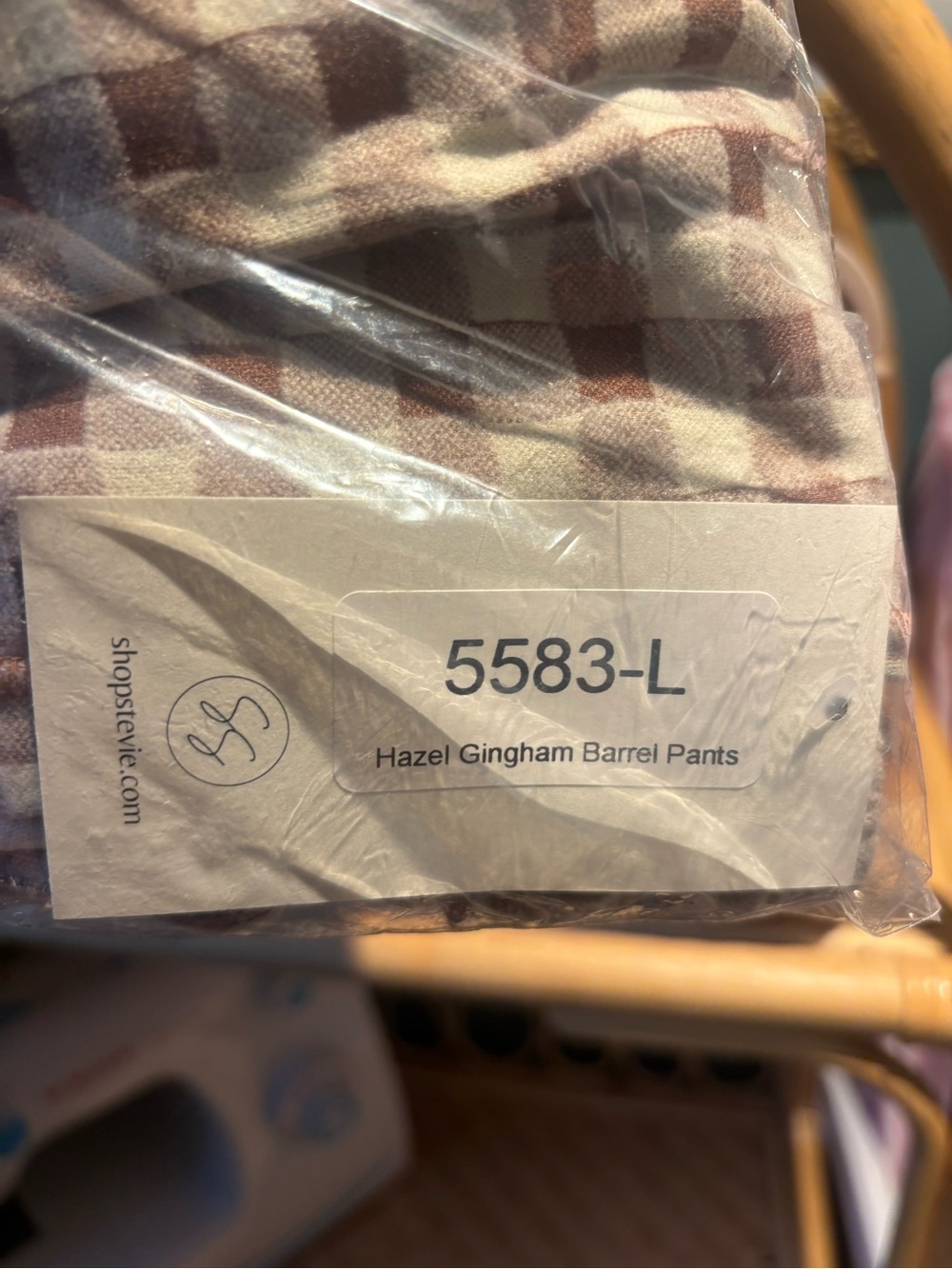 NWT Shop Stevie Gingham Barrel Pants - Picture 4 of 4